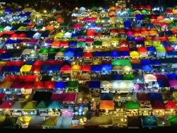 Night market in bangkok,thailand Stock Footage