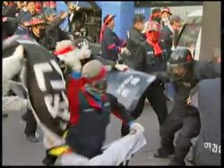 Clashes between protesters, authorities during labour rally News Clip