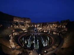 B-ROLL - General Views of the Colosseum as Pope Francis Leads The Way of The Cross at Colosseum on April 18, 2014 in Rome, Italy. (Footage by Giulio Origlia/Getty Images) Stock Footage
