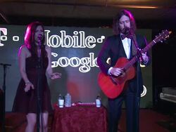PERFORMANCE: John Paul White and Joy Williams at T-Mobile Presents Google Music At Tao - Day 4 in Park City, Utah, on 1/23/2012 (Footage by WireImage Video/Getty Images Entertainment Video) Stock Footage