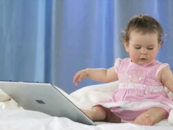 Baby Using Technology Stock Footage