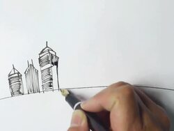 Landscape sketches,Hand-painted Stock Footage