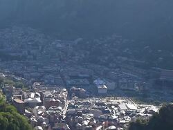 Andorra views with high pollen content in the air Stock Footage
