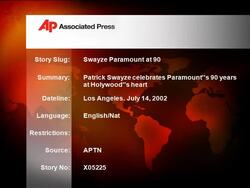 Patrick Swayze celebrates Paramount's 90 years at Holywood's heart News Clip