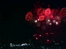 WA crowds at Firework display, China Stock Footage