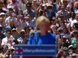 Hillary Clinton Holds Campaign Kick-Off Rally In NYC Stock Footage