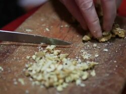 Cutting Walnuts Stock Footage