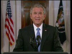 Intro'd by first lady, pres Bush addresses convention via video-link News Clip