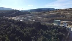 January 2016. Limestone quarry in Villalain, in the North of Burgos, Spain Stock Footage