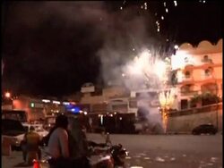 People queuing for opening of polls, posters, street scenes News Clip