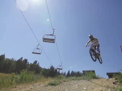 Mountain Biking Super Slow Motion Stock Footage