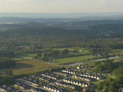 WS AERIAL View of mixed Suburban, rural development in north suburbs / Chattanooga, Tennessee, United States Stock Footage