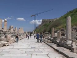 Marble Road, Ephesus, Turkey Stock Footage