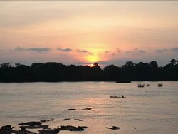 Fishermen at dawn long focus shot. Stock Footage