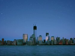 Manhattan skyline at sunrise Stock Footage