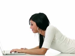 Laptop Girl Stock Footage