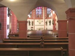 MS Shot of internal space of a church / Saarburg-Beurig, Rhineland Palatinate, Germany Stock Footage