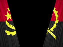 Angola flag curtain cloth Stock Footage