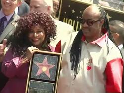 Chaka Khan (L) and Stevie Wonder at the Chaka Khan Receives Star On The Hollywood Walk Of Fame at Hollywood CA. (Footage by WireImage Video/GettyImages) Stock Footage