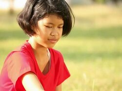 girl blowing soap bubbles Stock Footage