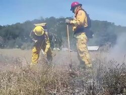 California Firefighters Undergo  Training For Controlled Burns During Wildfires Stock Footage