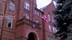 Classical architecture in a 1900s town, 1908 - reenactment Stock Footage