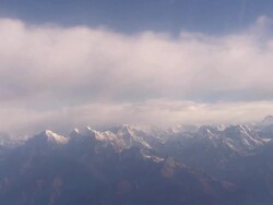 WS AERIAL PAN View of Mountain Everest / Kathmandu, Nepal Stock Footage