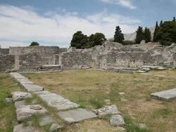 Public baths in  Episcopal center of Salona Stock Footage