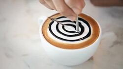 Presenting a cups of coffee mocha. Stock Footage