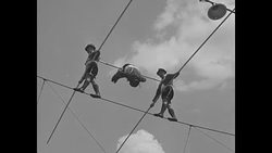 Tightrope walkers and trapeze artists at 1933 Chicago World's Fair News Clip