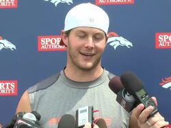 Broncos Punter credits faith in God Stock Footage