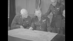 Officials of the newly reorganized US Army meet with George Marshall in Washington, DC News Clip