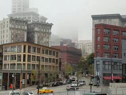 Static view of downtown from Pikes Place Market. Stock Footage