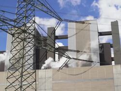 HD Coal Power Plant and Electric Pylon Real Time (4:2:2) Stock Footage