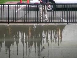 (HD1080i) Cleaning Concrete, Water Blasting -Time Lapse- Stock Footage