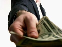 Business Man Spending and Receiving Cash HD Stock Footage