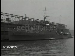 Britain cruiser at US dock Instructional Video