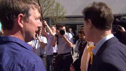 Nick Clegg visits Simon Hughes Campaign Office while campaigning in Southwark during General Election 2015 News Clip