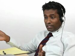 Charismatic Guy On Headset, Laying Out The Steps. Stock Footage