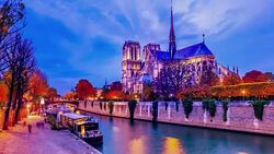 Notre Dame de Paris, France , Day to night timelapse Stock Footage