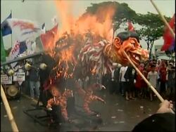 Protests against President Arroyo before key speech News Clip