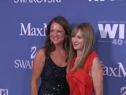 Cathy Schulman and Holly Hunter at 2013 Women In Film Crystal + Lucy Awards Stock Footage