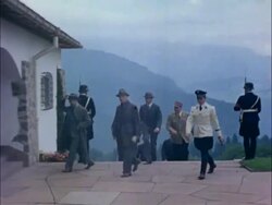 Adolf Hitler, Heinrich Himmler at Berghof Estate Stock Footage