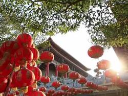Beautiful chinese lantern Stock Footage