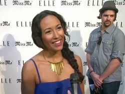 INTERVIEW: Marisa Quinn on who she misses and why at Elle Magazine And Sarah Hyland Hosts Songbirds' Miss Me Album Release Party Stock Footage