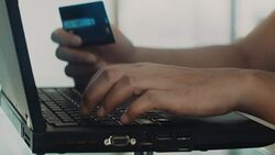 Woman shopping on internet Stock Footage