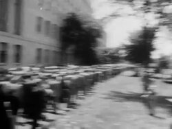 Nation-wide H-bomb drill Stock Footage