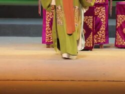 MS TU Artist performing Qinqiang opera in theater and Qinqiang is representative folk opera of northwest china AUDIO / xi'an, shaanxi, china Stock Footage