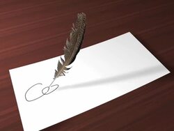 Writing"Contact us"with Quill pen Stock Footage