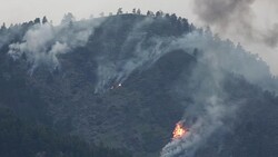 Evening slurry bomber over High Park Fire Fort Collins Colorado Stock Footage